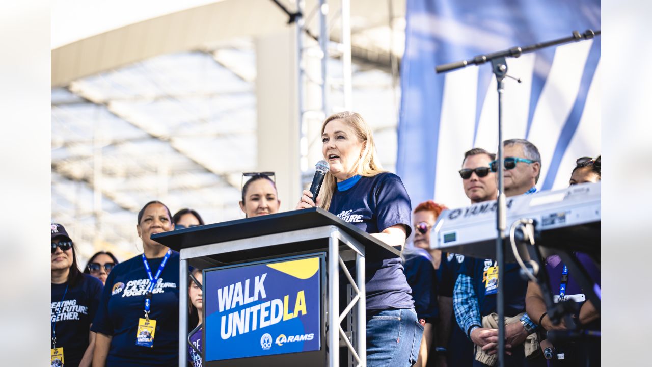 Los Angeles Rams Community Event Recap  Rams Legend Andrew Whitworth, COO  Kevin Demoff, Rams organization & fans take part in WalkUnitedLA 2022