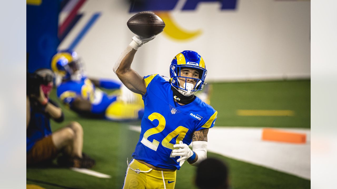 Los Angeles Rams safety Taylor Rapp (24) plays during an NFL football game  against the Buffalo Bills Sept. 8, 2022, in Inglewood, Calif. (AP  Photo/Denis Poroy Stock Photo - Alamy