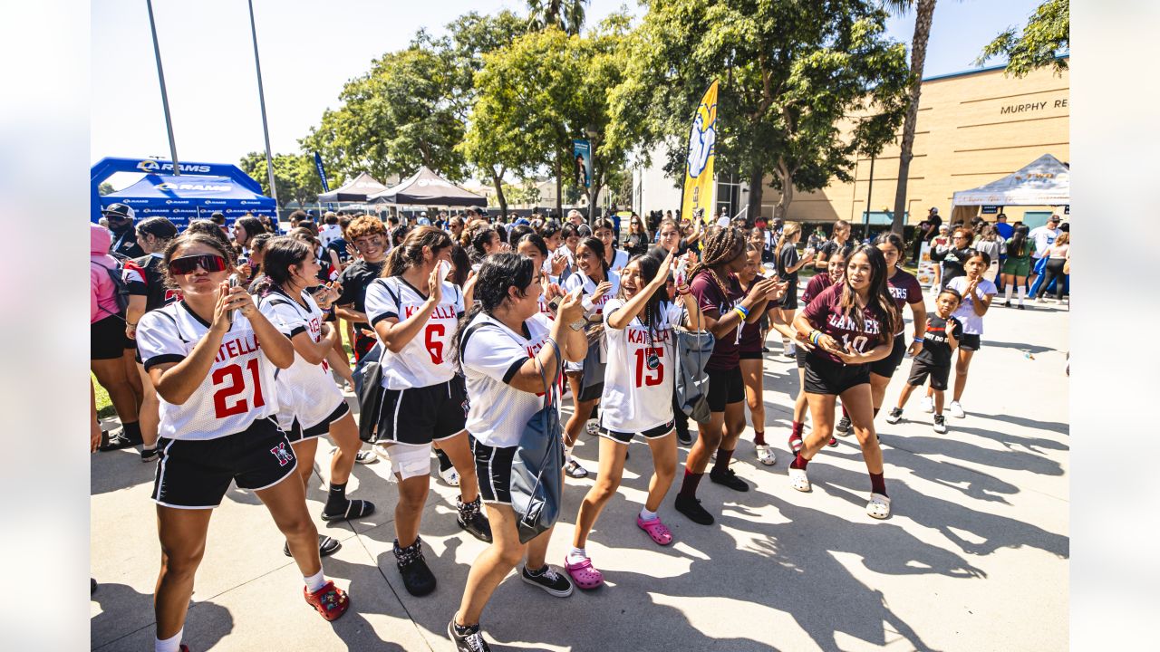 Los Angeles Rams Community  Rams host inaugural Girls' Flag Jamboree  presented by Bridgestone