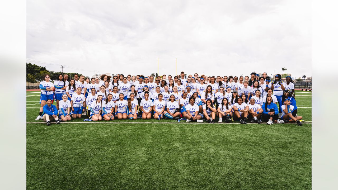 LA Rams Host Girls' Flag Football Clinic at Challengers Club