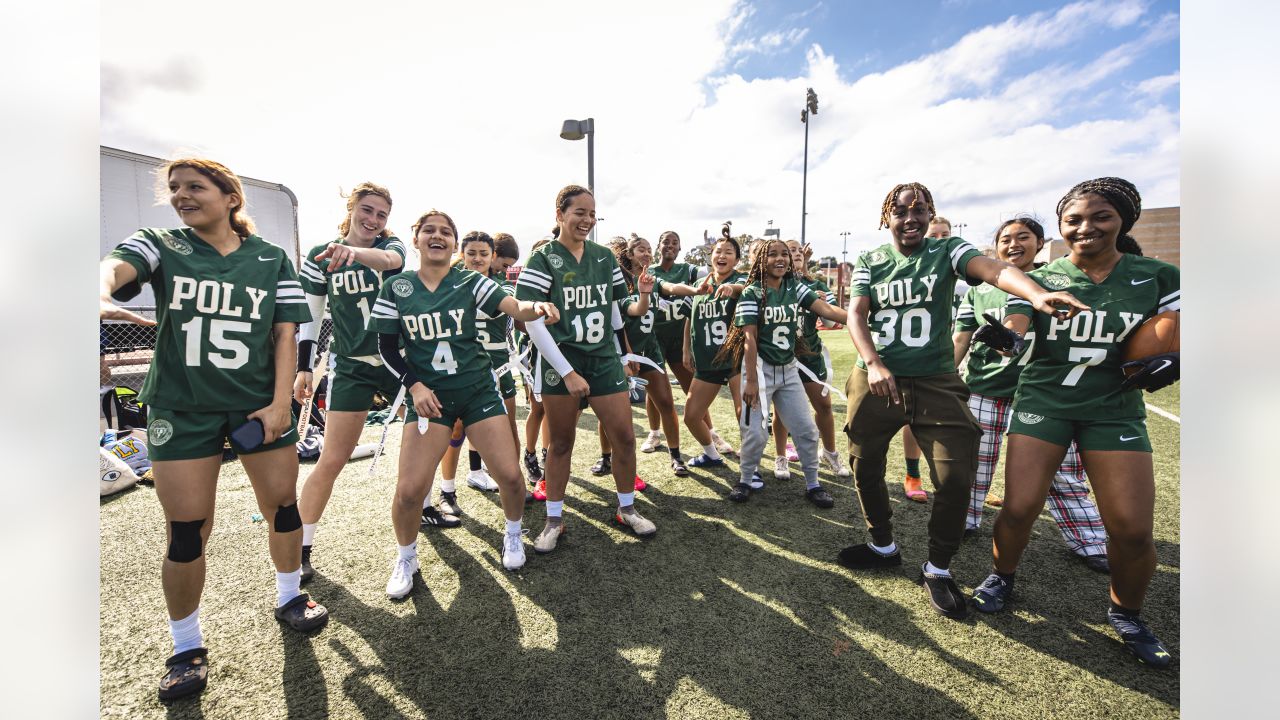 Los Angeles Rams Community  Rams & Chargers team up to host the LA Girls Flag  Football League of Champions Super Bowl