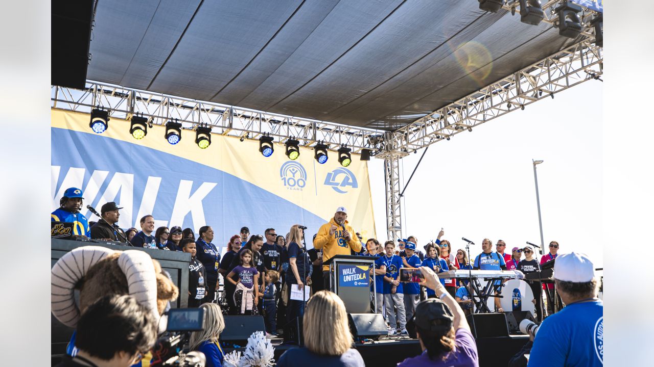 Los Angeles Rams Community Event Recap  Rams Legend Andrew Whitworth, COO  Kevin Demoff, Rams organization & fans take part in WalkUnitedLA 2022