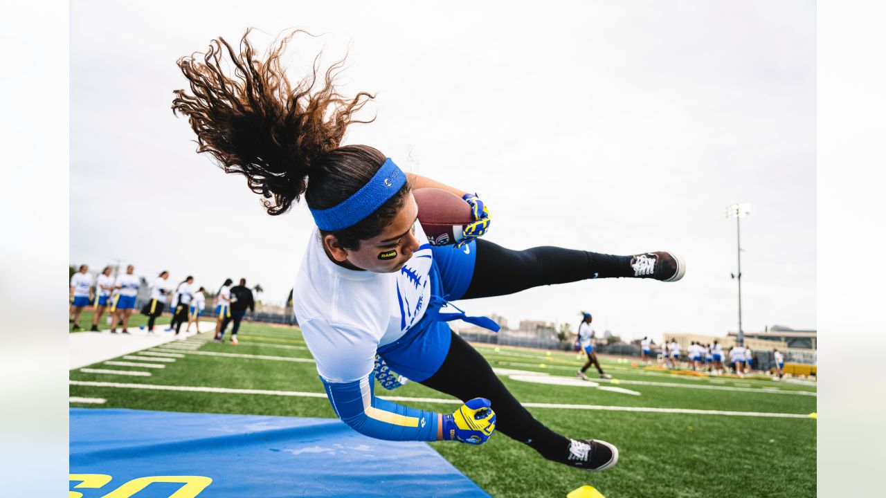 Rams celebrate Women's History Month with nine girls' flag football clinics  for local youth