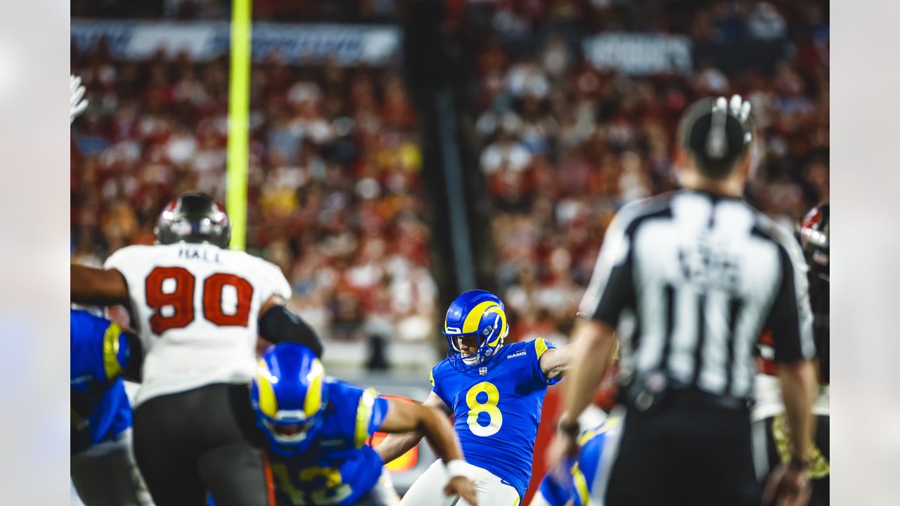 TAMPA, FL - NOVEMBER 23: Darrell Henderson Jr. (27) of the Rams carries the  ball during the regular season game between the Los Angeles Rams and the  Tampa Bay Buccaneers on November