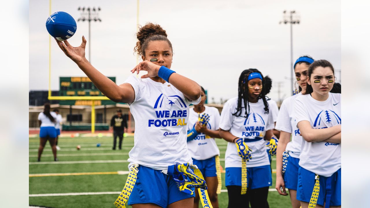 Rams celebrate Women's History Month with nine girls' flag football clinics  for local youth