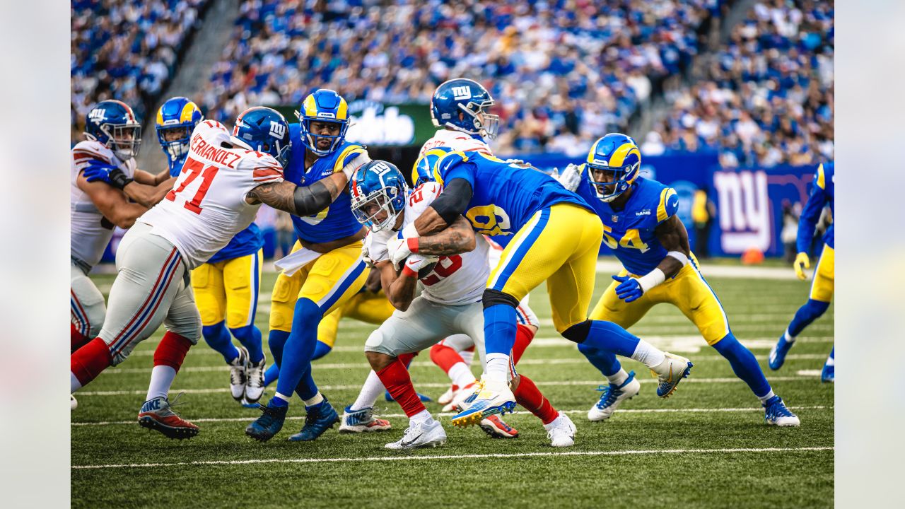 Los Angeles Rams defensive tackle Aaron Donald watches from the bench  during the second half of a preseason NFL football game against the Los  Angeles Chargers Saturday, Aug. 12, 2023, in Inglewood