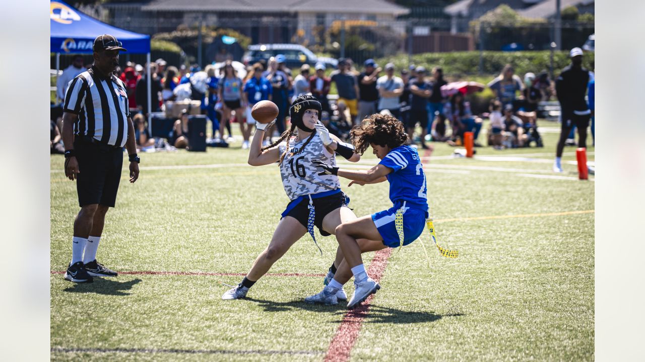 Los Angeles Rams Community  Rams host inaugural Girls' Flag Jamboree  presented by Bridgestone