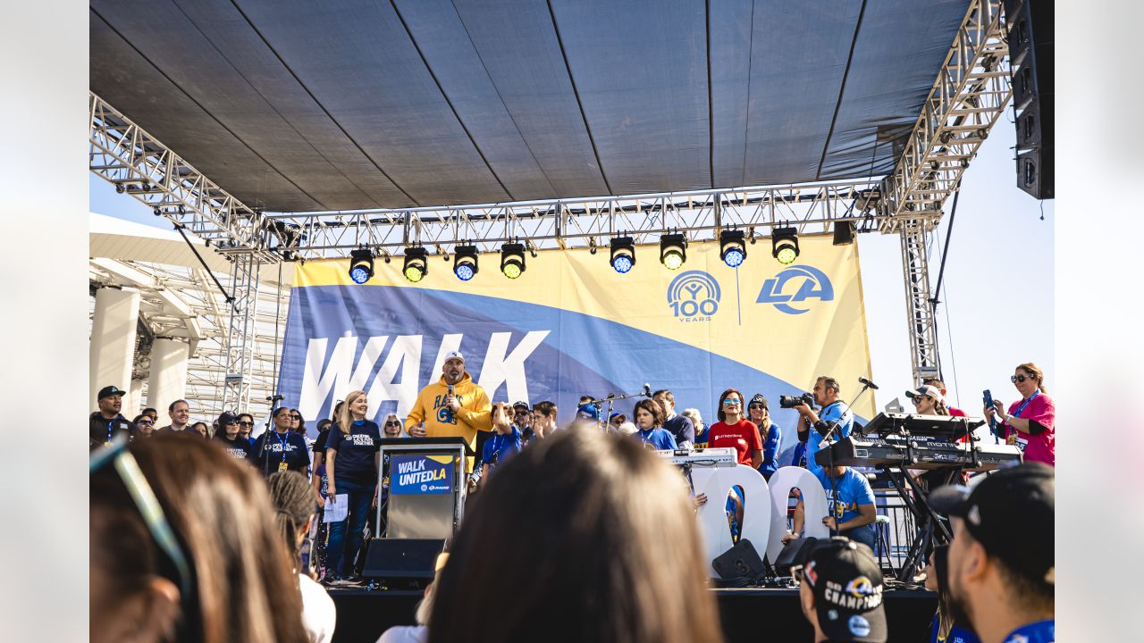 Los Angeles Rams Community Event Recap  Rams Legend Andrew Whitworth, COO  Kevin Demoff, Rams organization & fans take part in WalkUnitedLA 2022