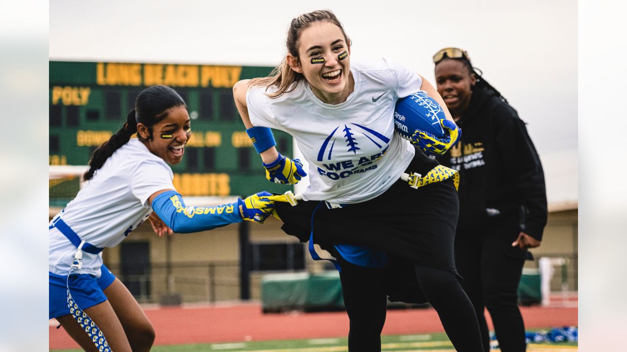 Rams celebrate Women's History Month with nine girls' flag football clinics  for local youth