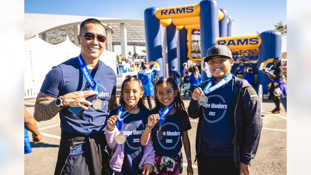 Los Angeles Rams Community Event Recap  Rams Legend Andrew Whitworth, COO  Kevin Demoff, Rams organization & fans take part in WalkUnitedLA 2022