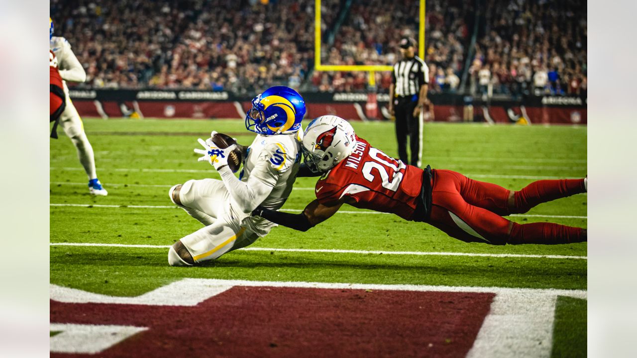 INGLEWOOD, CA - SEPTEMBER 18: Los Angeles Rams Wide Receiver Brandon Powell  (19) runs the ball backwards to score an intentional safety in the fourth  quarter during an NFL game between the