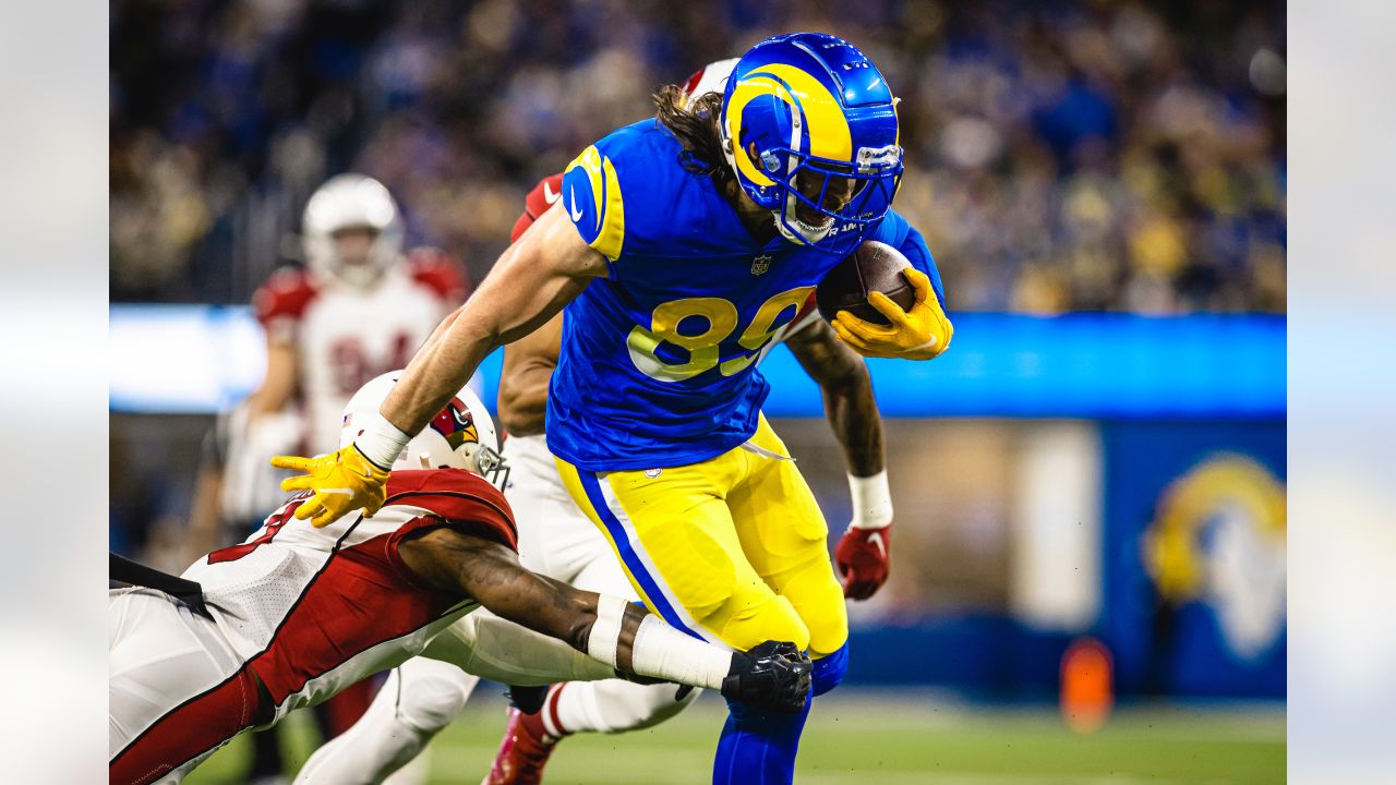 INGLEWOOD, CA - SEPTEMBER 18: Los Angeles Rams Wide Receiver Brandon Powell  (19) runs the ball backwards to score an intentional safety in the fourth  quarter during an NFL game between the