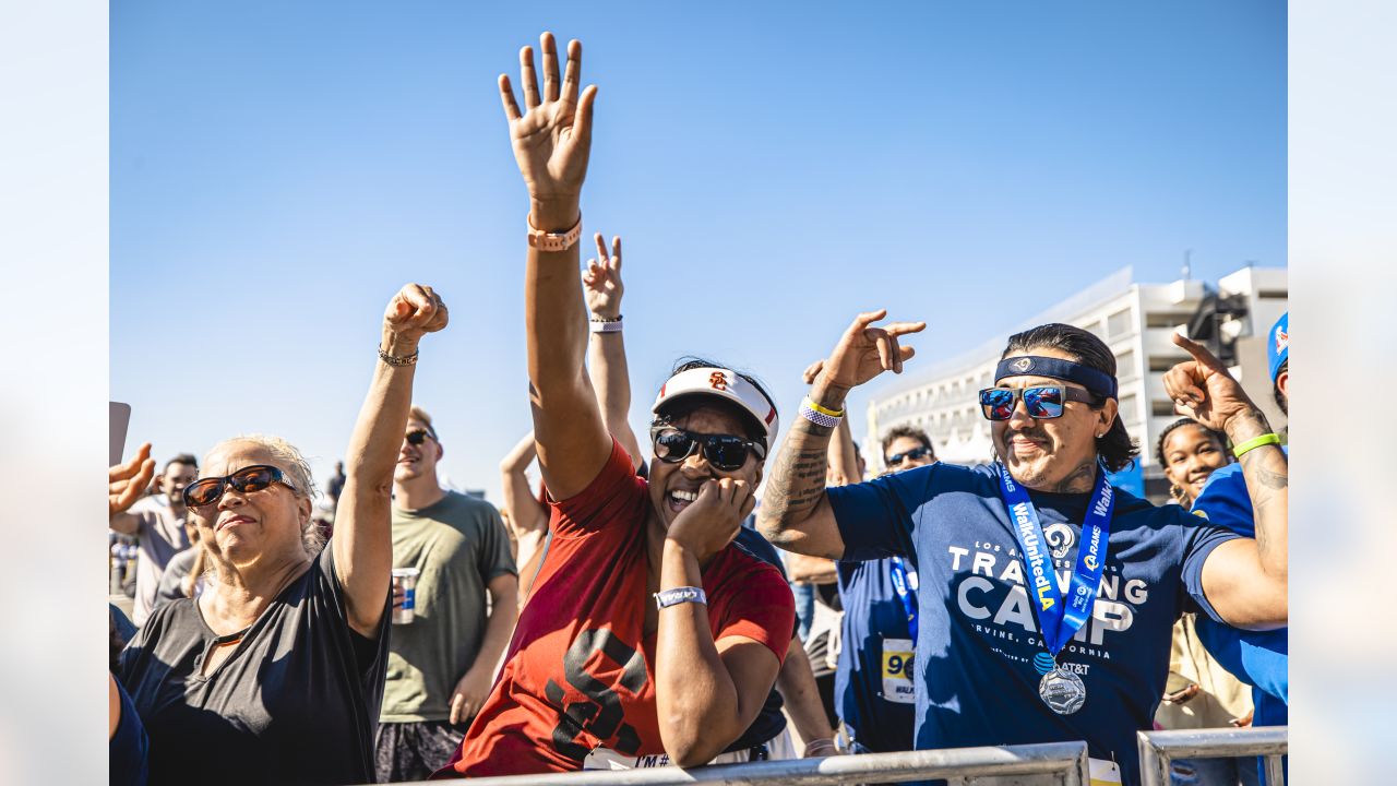 Los Angeles Rams Community Event Recap  Rams Legend Andrew Whitworth, COO  Kevin Demoff, Rams organization & fans take part in WalkUnitedLA 2022