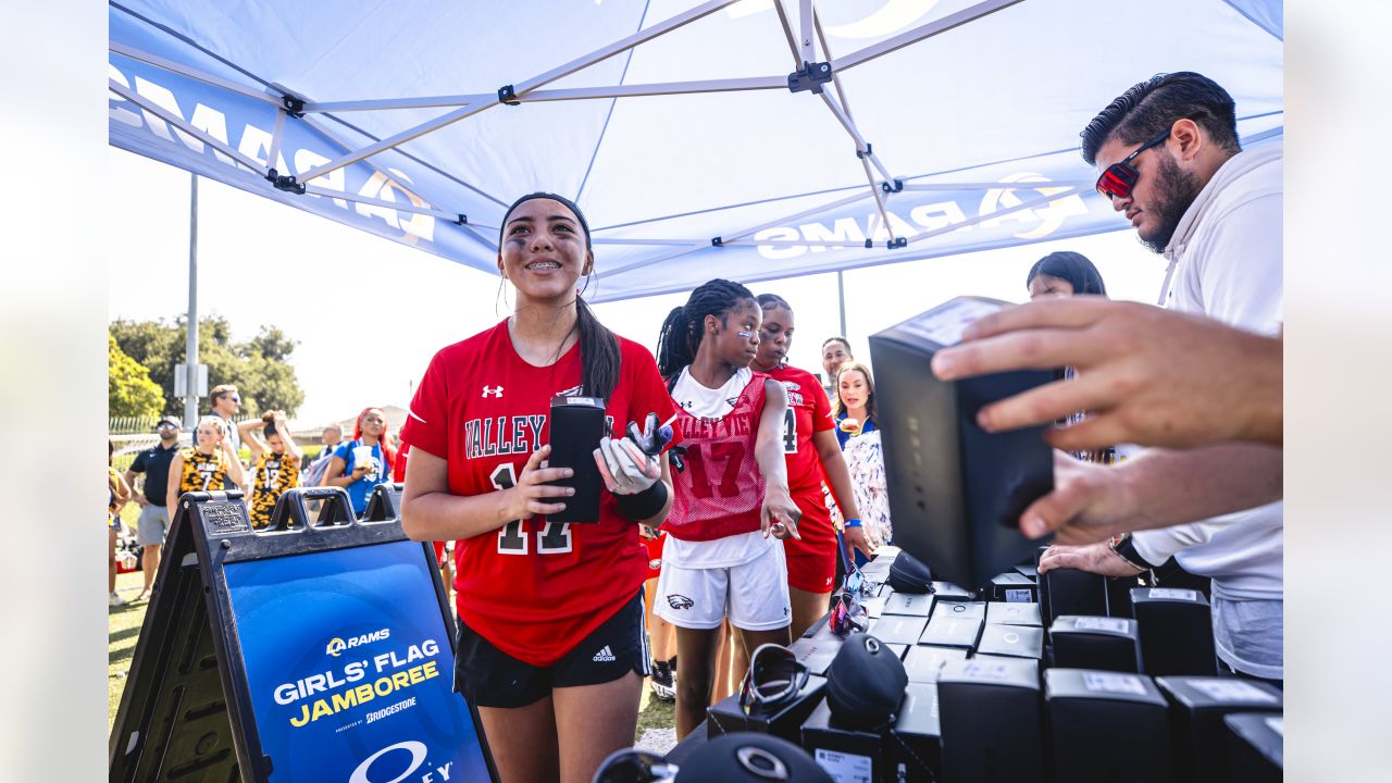 Los Angeles Rams Community  Rams host inaugural Girls' Flag Jamboree  presented by Bridgestone