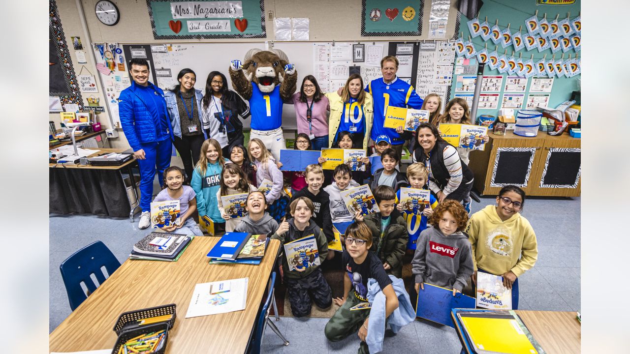 Los Angeles Rams Community  Rams kick off literacy program and host 'Ride  with Rampage' reading for Felton Elementary School students