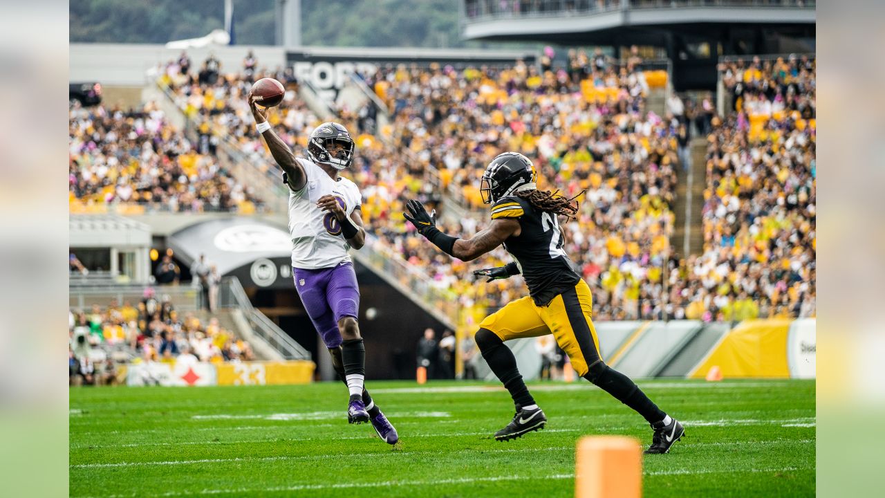 Baltimore Ravens free safety Brandon Stephens during an NFL football game  against the Pittsburgh Steelers at Heinz Field, Sunday, Dec. 5, 2021 in  Pittsburgh. (Winslow Townson/AP Images for Panini Stock Photo - Alamy