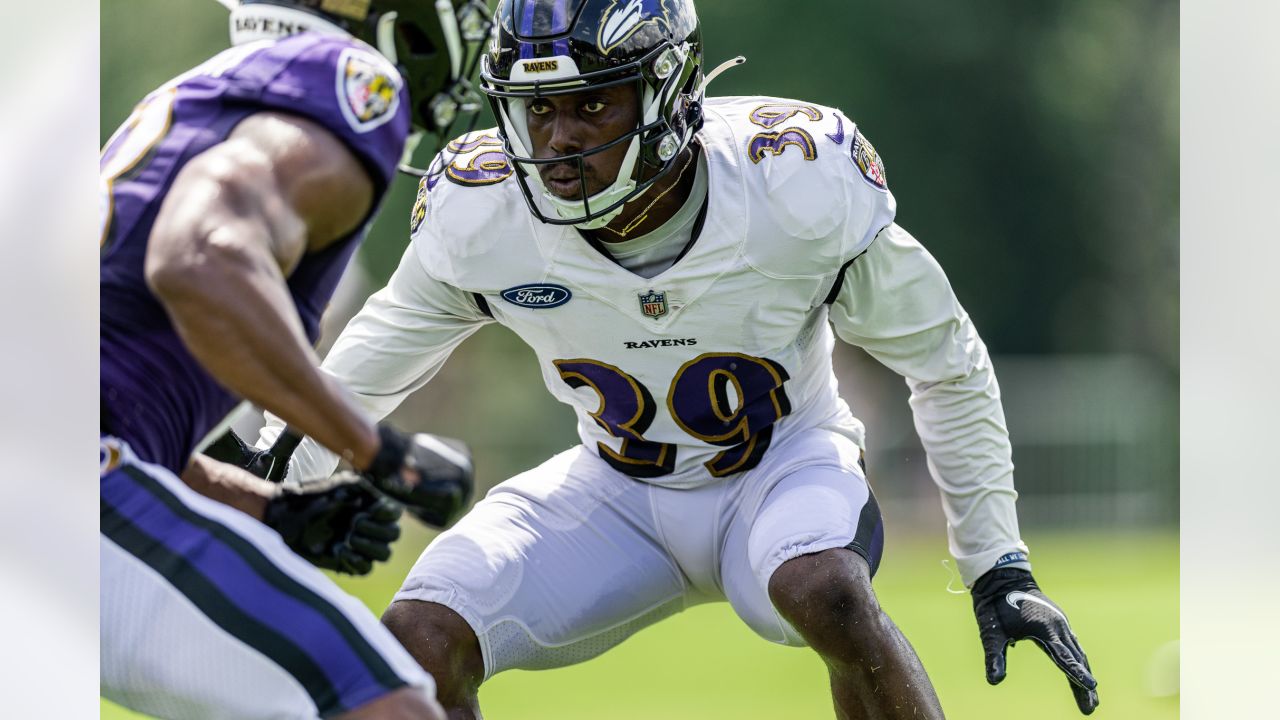 Baltimore Ravens wide receiver Devin Duvernay (13) returns a kick during an  NFL football game against the Tampa Bay Buccaneers, Thursday, Oct. 27, 2022  in Tampa, Fla. The Ravens defeat the Buccaneers