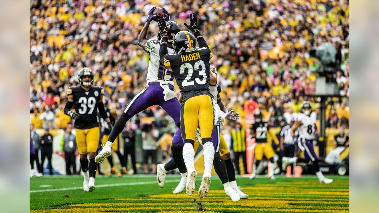 The Pittsburgh Steelers logo is seen on a helmet on the field before an NFL  football game against the Baltimore Ravens at Heinz Field, Sunday, Dec. 5,  2021 in Pittsburgh. (Winslow Townson/AP