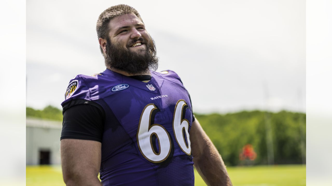 Fullback (38) Ben Mason of the Baltimore Ravens on the sideline