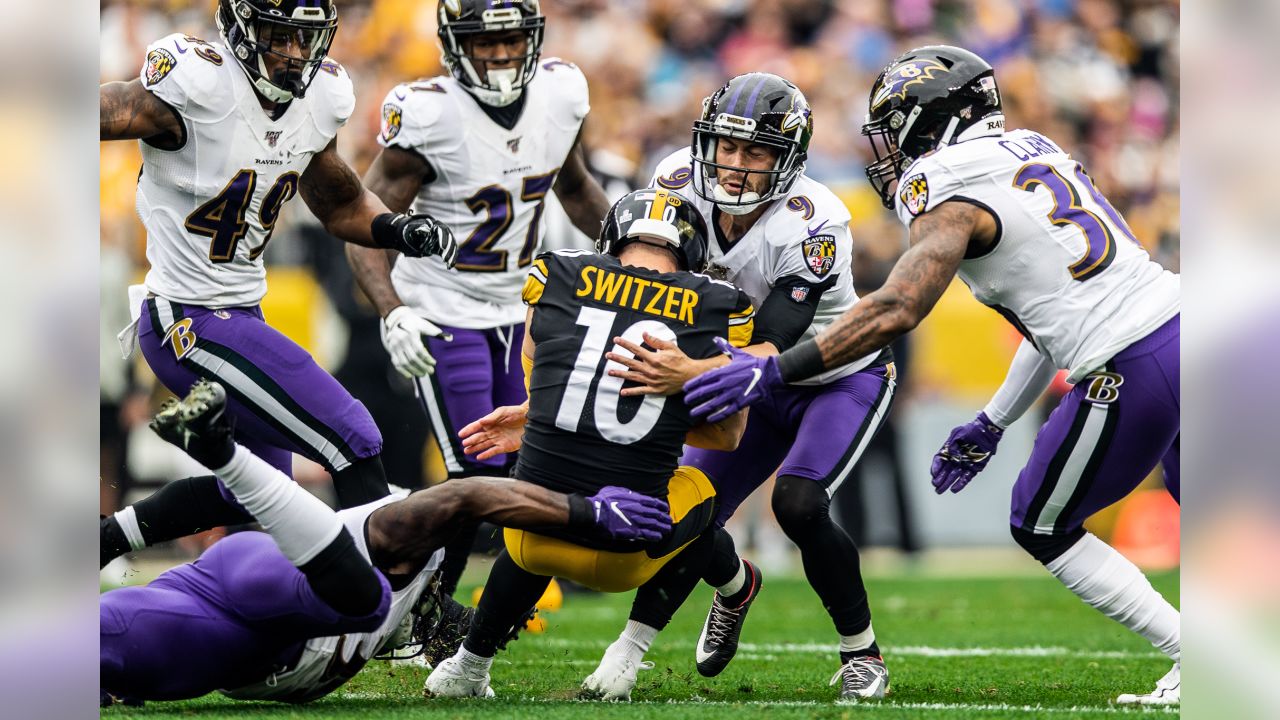 The Pittsburgh Steelers logo is seen on a helmet on the field before an NFL  football game against the Baltimore Ravens at Heinz Field, Sunday, Dec. 5,  2021 in Pittsburgh. (Winslow Townson/AP