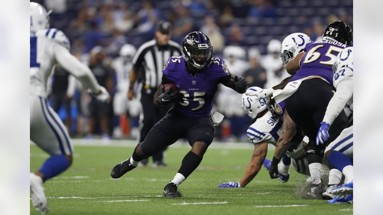 August 20, 2018: Baltimore Ravens running back Gus Edwards (35