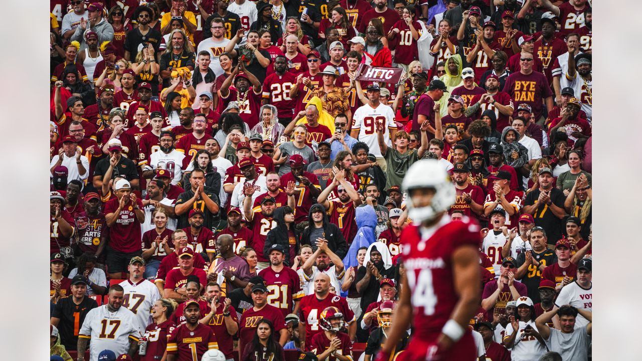 Landover, United States. 10th Sep, 2023. Washington Commanders CB Benjamin  St-Juste (25) taking the field during pregame introductions at the home  opener (week one) against the Arizona Cardinals on September 10 2023