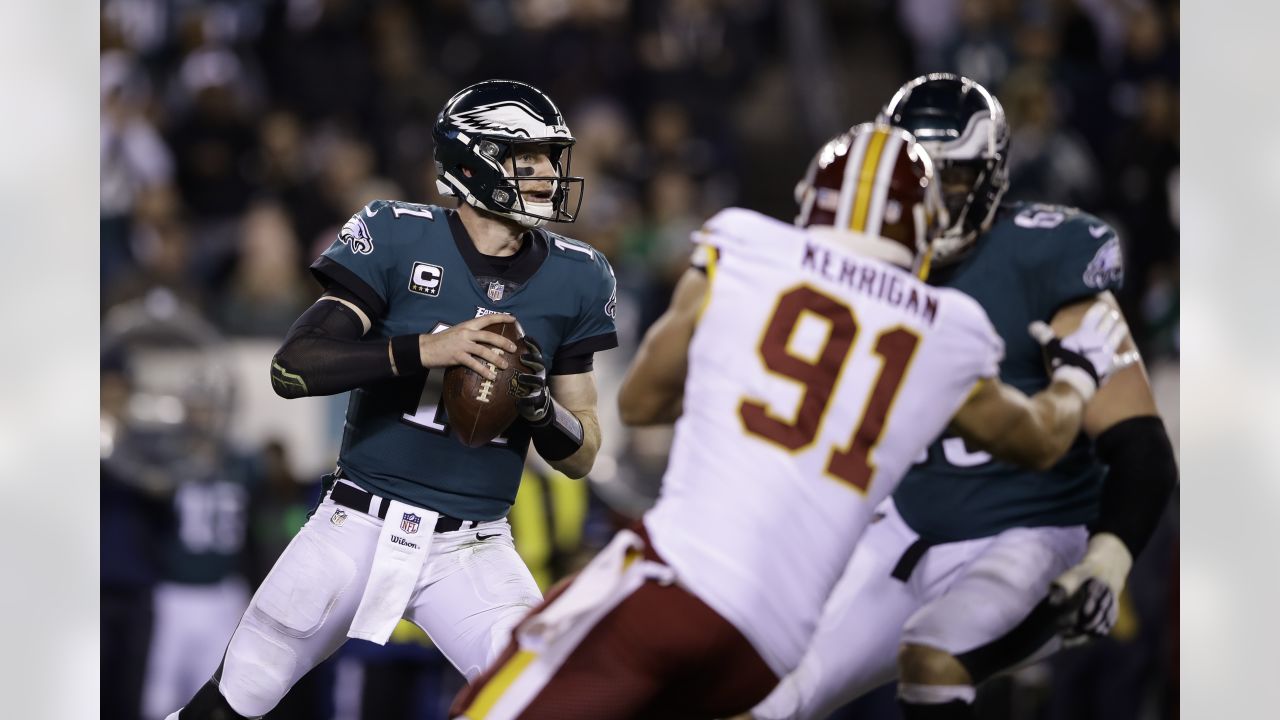 Philadelphia Eagles' Carson Wentz swaps jerseys after Ryan Kerrigan  destroys his first one 