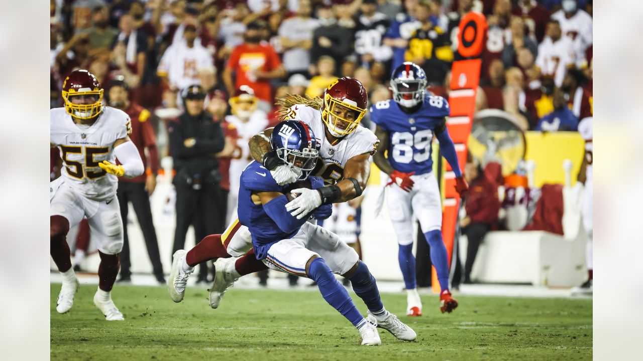 August 6, 2022: Washington Commanders linebacker David Mayo (51) working on  pass coverage technique