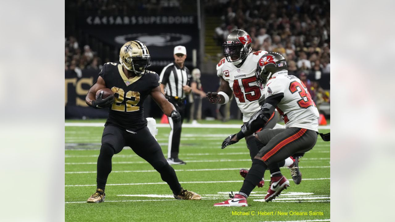 An overall interior general view of the Caesars Superdome in the second  half of an NFL football game between the New Orleans Saints and the Tampa  Bay Buccaneers in New Orleans, Sunday