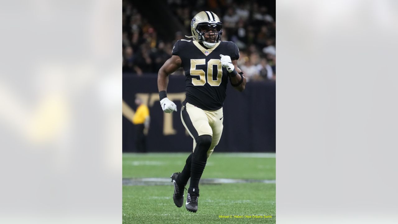 NEW ORLEANS, LA - SEPTEMBER 18: New Orleans Saints Cameron Jordan (94)  rushes the passer during the Tampa Bay Buccaneers-New Orleans Saints  regular season game on September 18, 2022 at Caesars Superdome