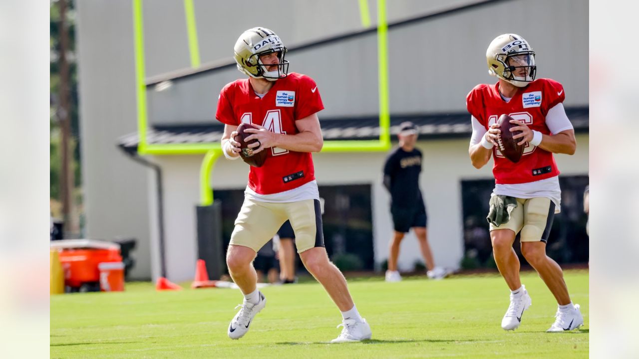 New Orleans Saints quarterback Andy Dalton lights up practice as team  prepares for preseason opener