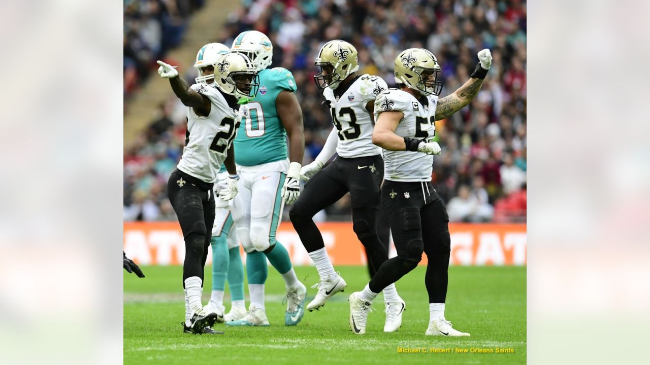 August 29, 2019: New Orleans Saints kicker Will Lutz (3) drives a kickoff  during a preseason game between the New Orleans Saints and the Miami  Dolphins at the Mercedes Benz Superdome in