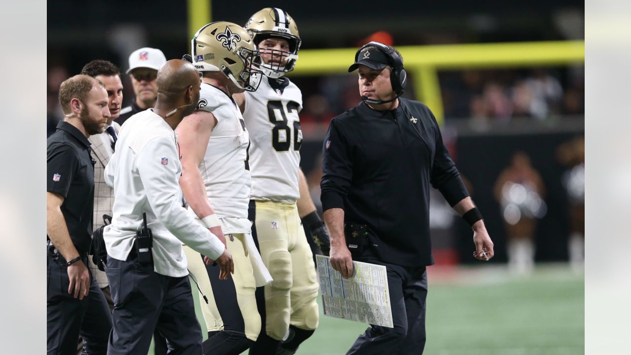 A general overall interior view of Mercedes-Benz Stadium during an NFL  football game between the New Orleans Saints and the Las Vegas Raiders in New  Orleans, Sunday, Oct. 30, 2022. (AP Photo/Matthew