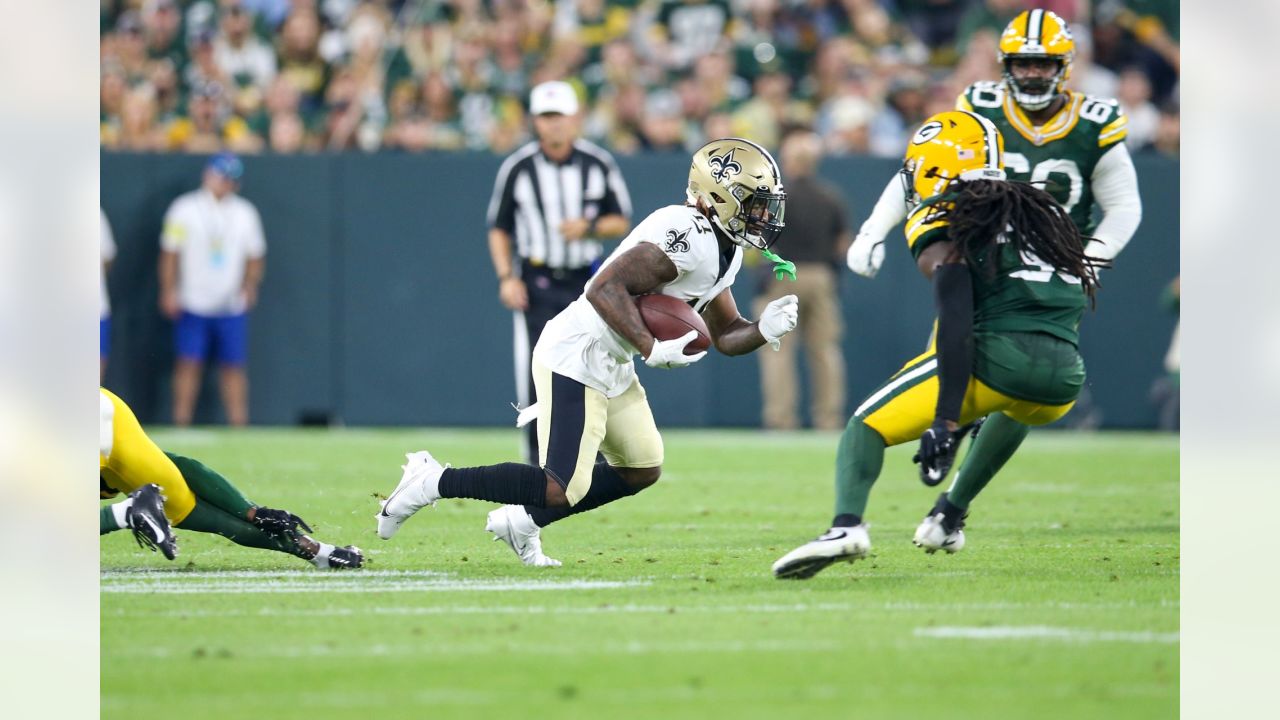 New Orleans Saints cornerback Vincent Gray (35) plays defense during an NFL  preseason football game against the Green Bay Packers Friday, Aug. 19,  2022, in Green Bay, Wis. (AP Photo/Jeffrey Phelps Stock