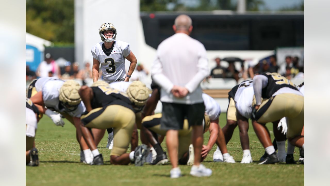 August 29, 2019: New Orleans Saints kicker Will Lutz (3) drives a kickoff  during a preseason game between the New Orleans Saints and the Miami  Dolphins at the Mercedes Benz Superdome in