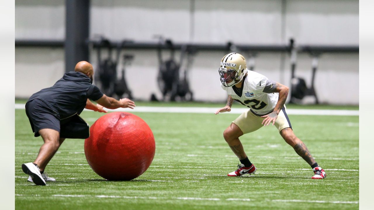 New Orleans Saints safety Tyrann Mathieu (32) runs through drills at the  team's NFL football minicamp in Metairie, La., Thursday, June 15, 2023. (AP  Photo/Gerald Herbert Stock Photo - Alamy