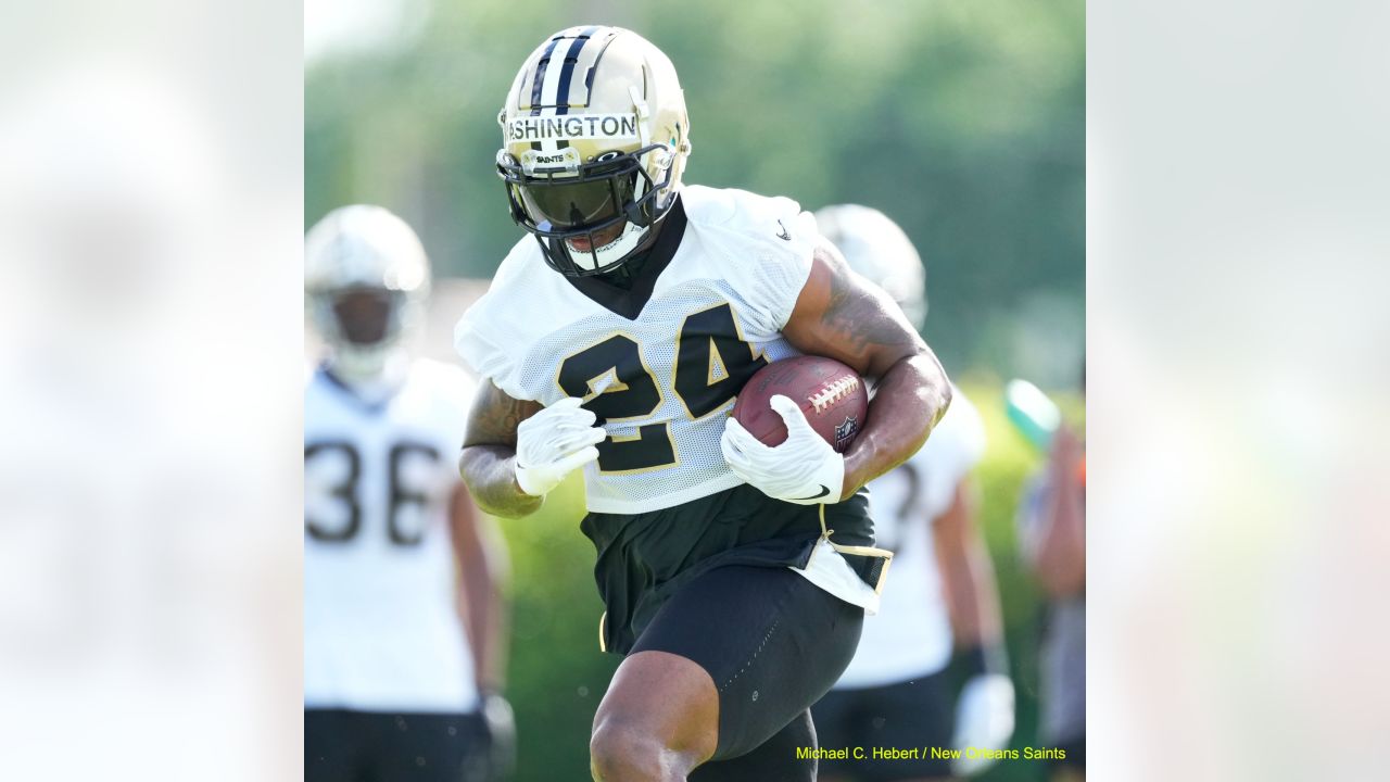 New Orleans Saints wide receiver Lil' Jordan Humphrey (84) runs through  drills during training camp at their NFL football training facility in  Metairie, La., Friday, July 26, 2019. (AP Photo/Gerald Herbert Stock