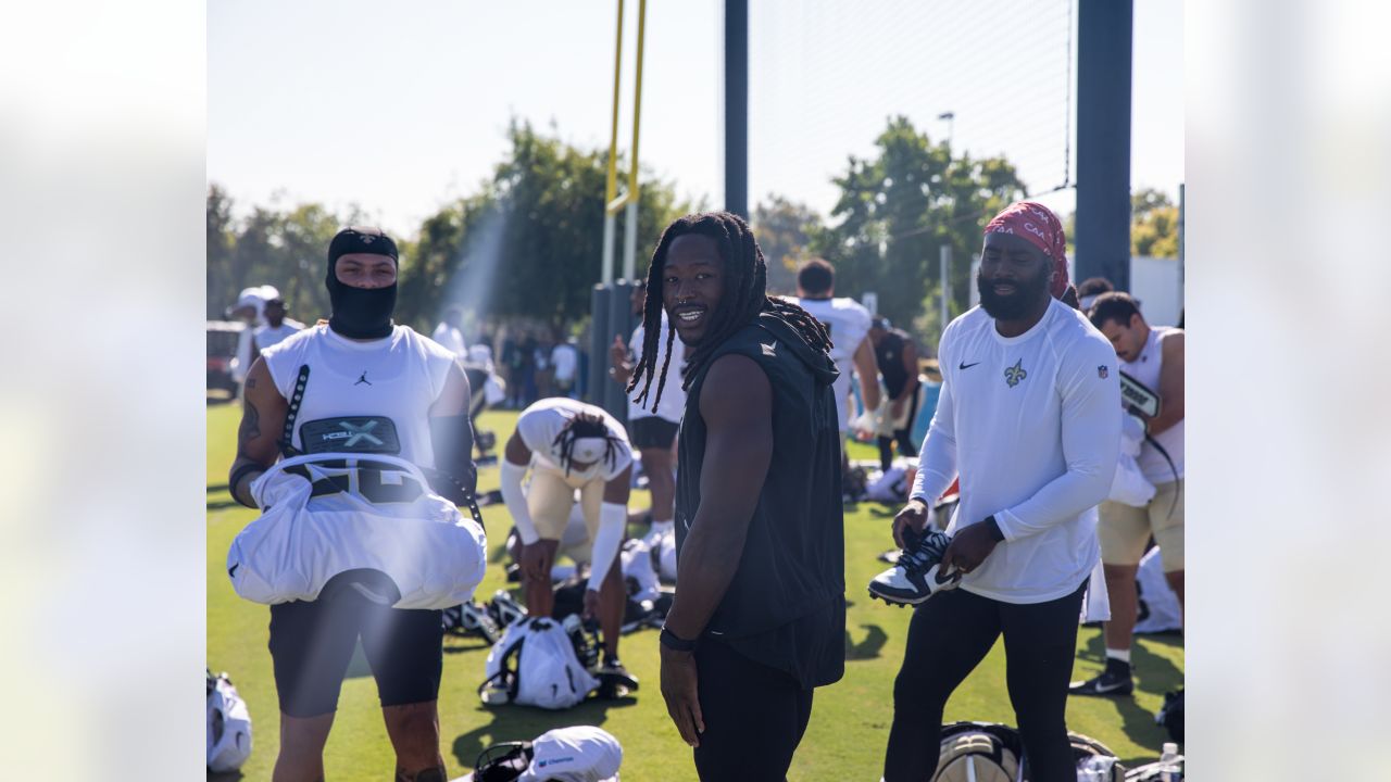 August 1, 2019: Saints defensive back Marshon Lattimore (23) tries to jam  wide receiver Michael Thomas (13) at the line of scrimmage during practice  on August 1, 2019 at the Ochsner Sports