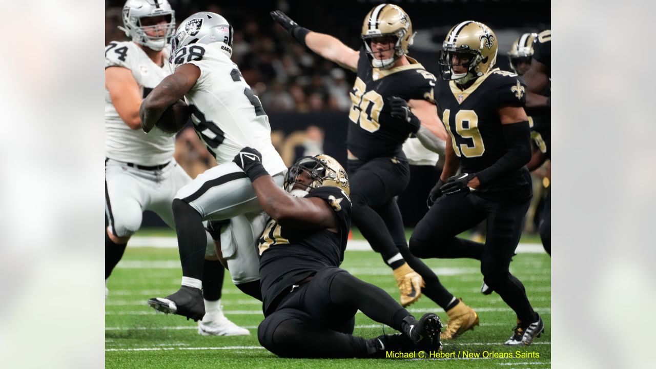 New Orleans Saints Game-Used Wilson Duke Football vs. Las Vegas Raiders on October  30, 2022