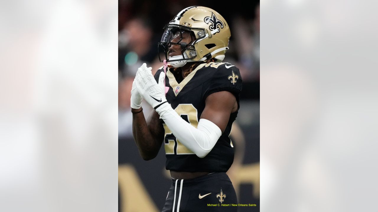 New Orleans, USA. 10th Sep, 2023. New Orleans Saints wide receiver Rashid  Shaheed (22) makes this catch for a huge gain during a National Football  League game at Caesars Superdome in New