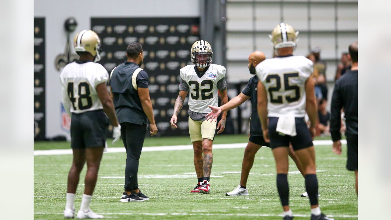 New Orleans Saints wide receiver Chris Olave (12) signs autographs, after  training camp at their NFL football training facility in Metairie, La.,  Saturday, July 30, 2022. (AP Photo/Gerald Herbert Stock Photo - Alamy