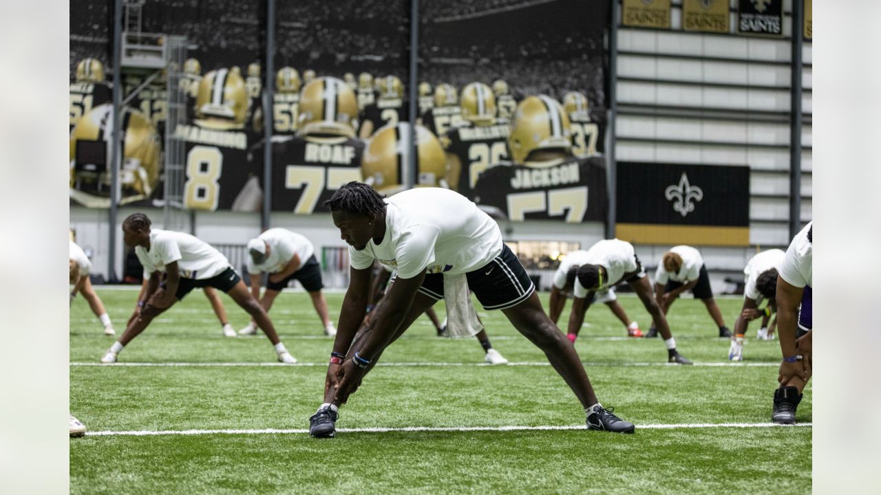 New Orleans Saints - Jarvis Landry catches ball over camper at his annual  Youth Camp.