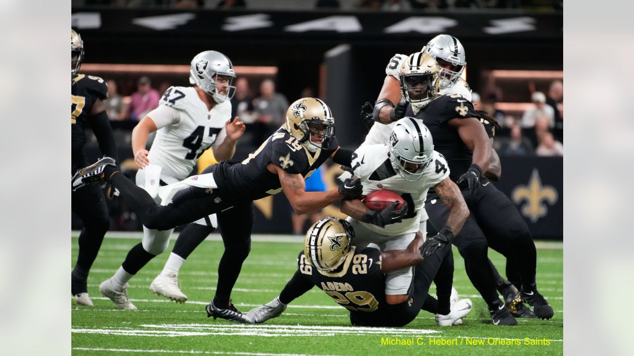 New Orleans Saints Game-Used Wilson Duke Football vs. Las Vegas Raiders on  October 30, 2022