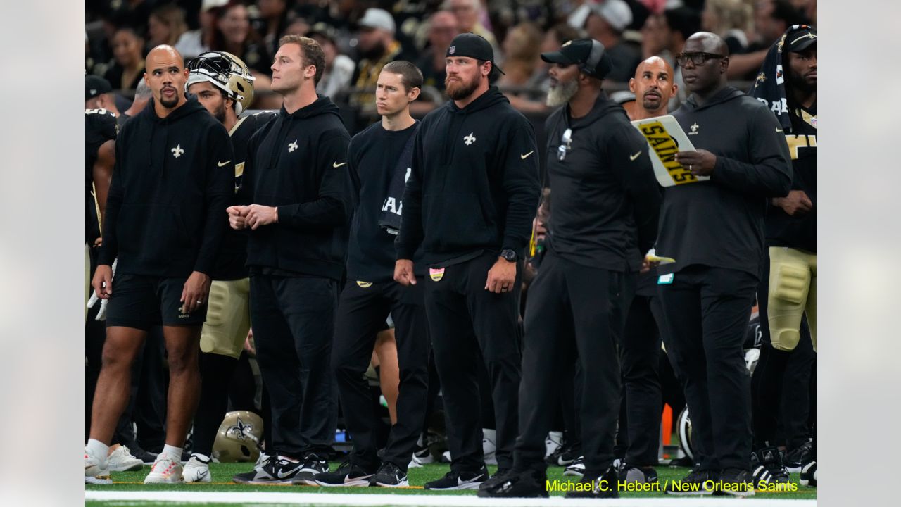 New Orleans, USA. 13th Aug, 2023. August 13, 2023: New Orleans Saints tight  end .Jimmy Graham (80) runs a route during NFL pre-season game action  between the New Orleans Saints and the