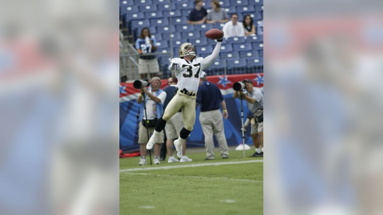 New Orleans Saints safety Steve Gleason (37) is photographed at practice  Monday, Aug. 7, 2006, at football training camp in Jackson, Miss. Gleason,  a 29-year-old Seattle native and former Washington State player