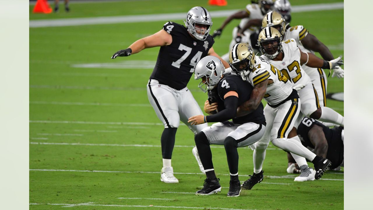 Las Vegas Raiders vs. New Orleans Saints. Fans support on NFL Game