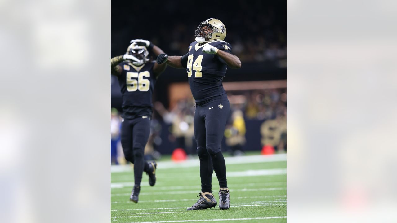 New Orleans, Louisiana, USA. 9th Oct, 2022. New Orleans Saints tight end  Adam Trautman celebrates scoring a touchdown against the Seattle Seahawks  in an NFL game in New Orleans, Louisiana USA on