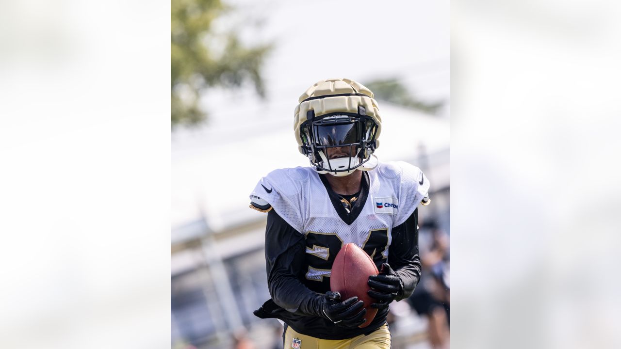 New Orleans, USA. August 13, 2023: Saints running back Ellis Merriweather  (35) breaks a run during NFL pre-season game action between the New Orleans  Saints and the Kansas City Chiefs at the