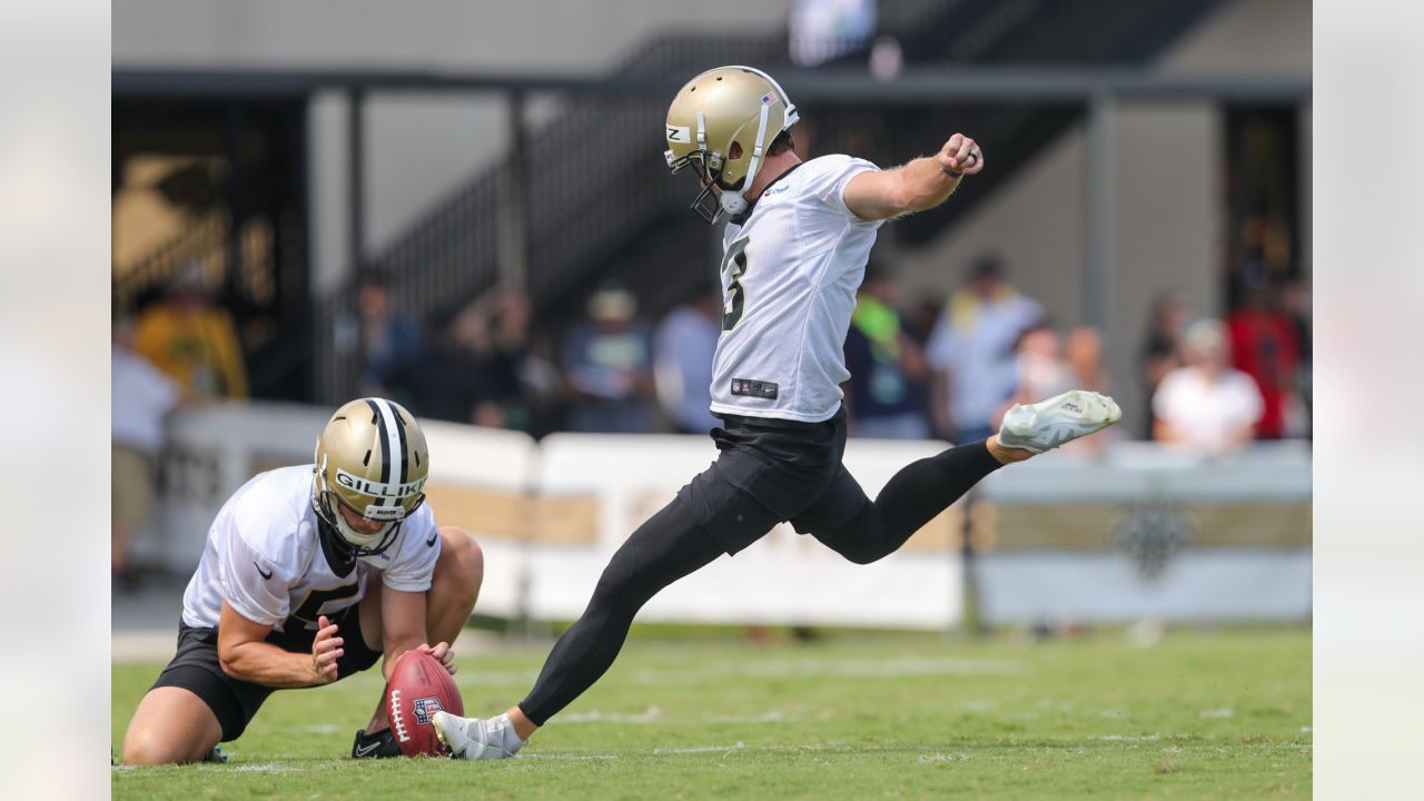 Saints rookie QB Jake Haener swaps to former kicker Wil Lutz