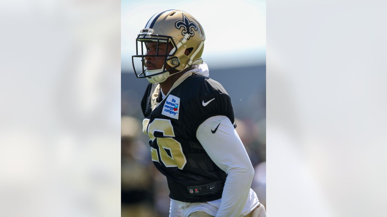 New Orleans Saints offensive tackle Trevor Penning (70) runs through drills  at the NFL team's football training camp in Metairie, La., Wednesday, Aug.  2, 2023. (AP Photo/Gerald Herbert Stock Photo - Alamy